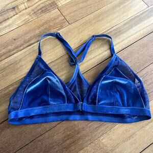 Victoria's Secret Blue Velvet Bralette with Racerback
